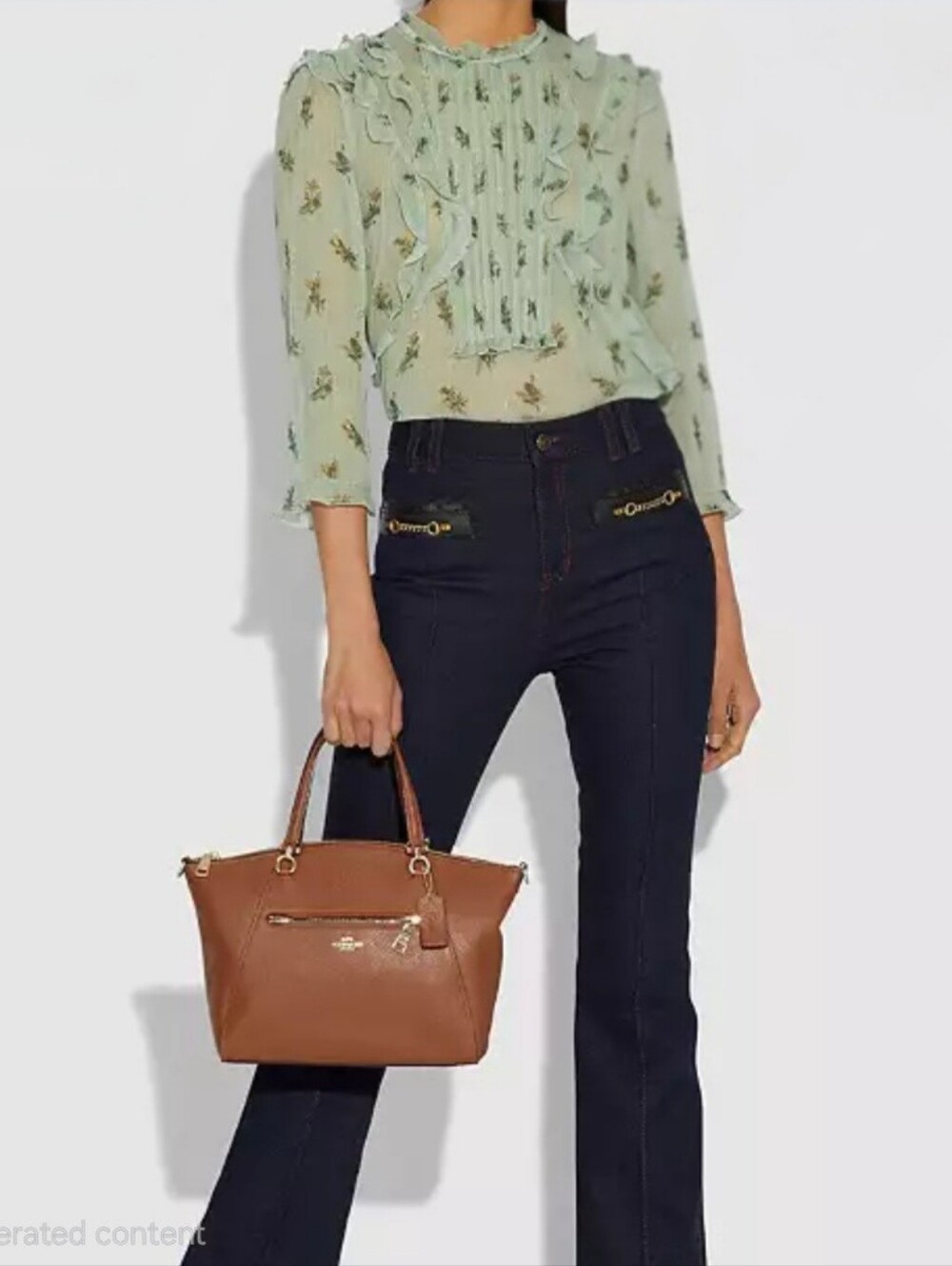Coach Pebble Leather Prairie Satchel Bag